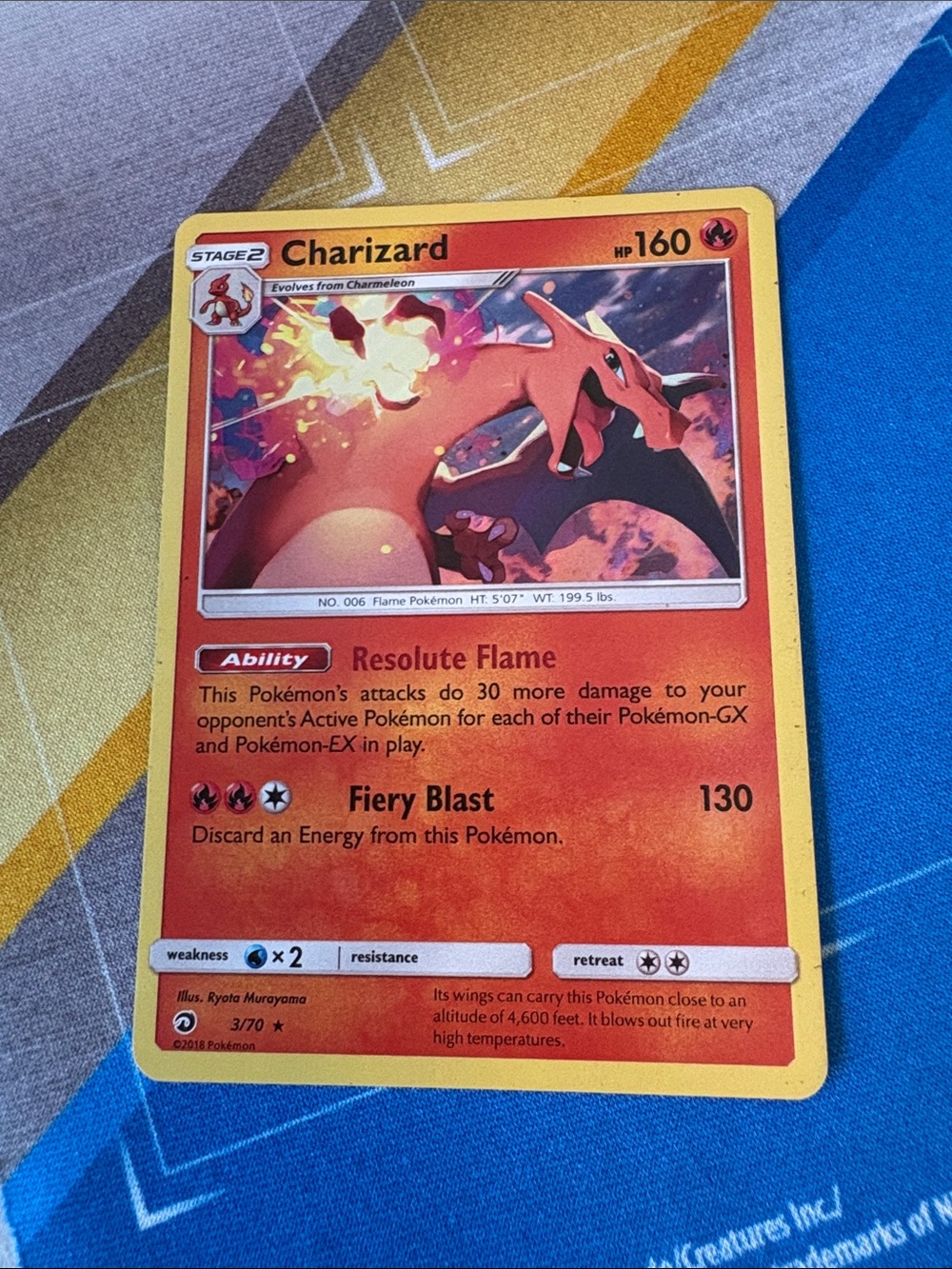 2018 Pokemon Sun & Moon Dragon Majesty Charizard Holo #3/70 LP